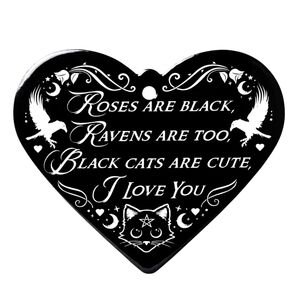 Alchemy Gothic ✦ Roses Are Black Heart Trivet ✦ Ceramic Gothic Décor NWT